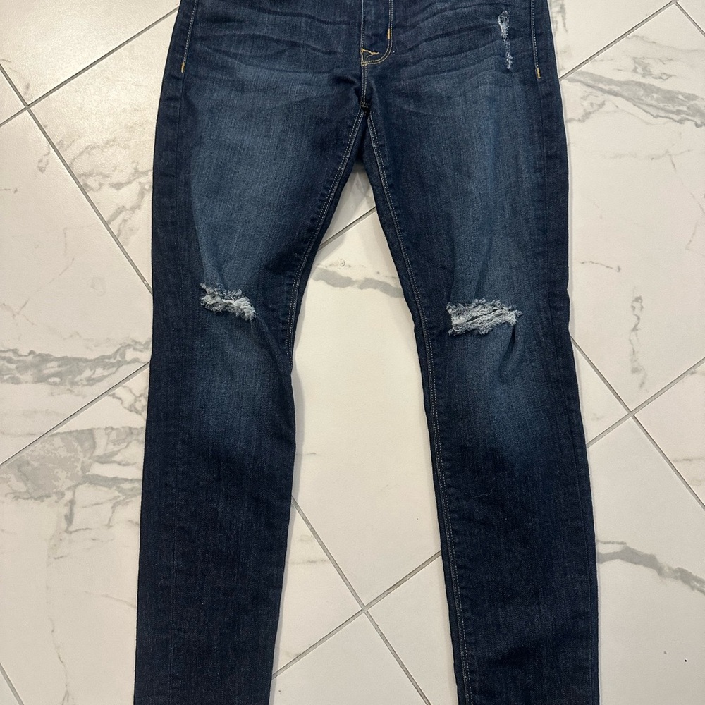 Hudson Jeans Dark Blue Distressed Skinny Jeans